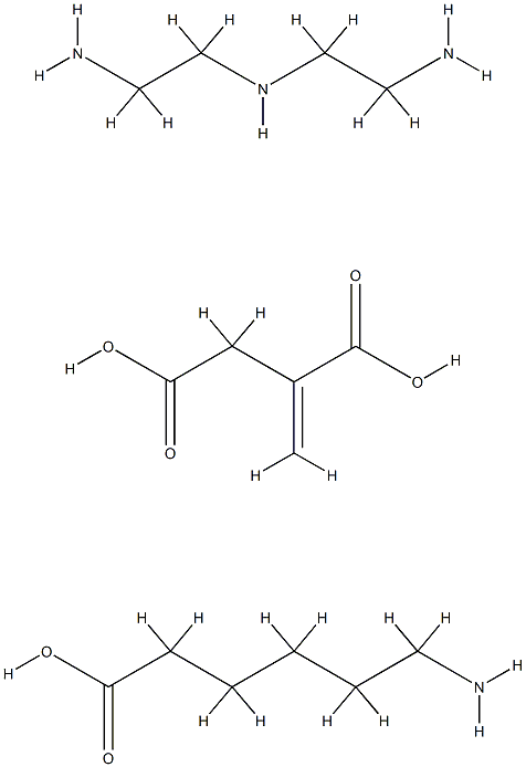 6-Aminohexanoic acid, itaconic acid, diethylene triamine polymer,67939-73-5,结构式