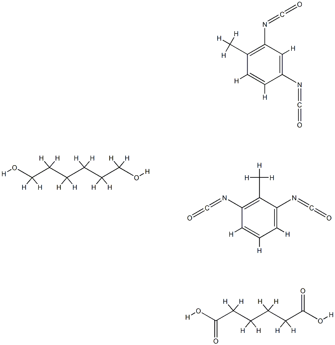 己二酸、1,3-二异氰酸根合-2-甲苯、2,4-二异氰酸根合-1-甲苯和1,6-己二醇的聚合物, 67989-74-6, 结构式