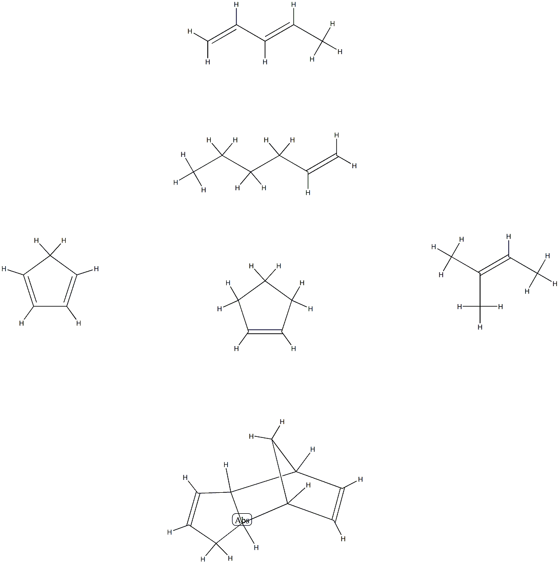 4,7-亚甲基-3A,4,7,1A-四氢-1H-茚与1,3-环戊二烯、环戊烯、己烯、2-甲基-2-丁烯和1,3-戊二烯的聚合物 结构式