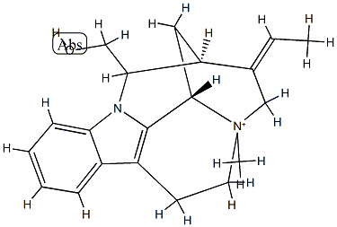 (19E)-19,20-Didehydro-17-hydroxy-4-methyl-1,16-cyclocorynan-4-ium Struktur