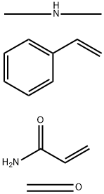 2-Propenamide, polymer with ethenylbenzene, reaction products with formaldehyde, dimethylamine-modified,68037-17-2,结构式