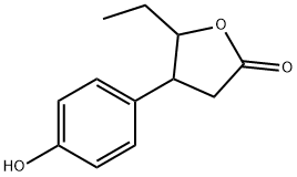 Hydrocinnamic acid, p-hydroxy-ba-(1-hydroxypropyl)-, gamma-lactone (4CI) Struktur
