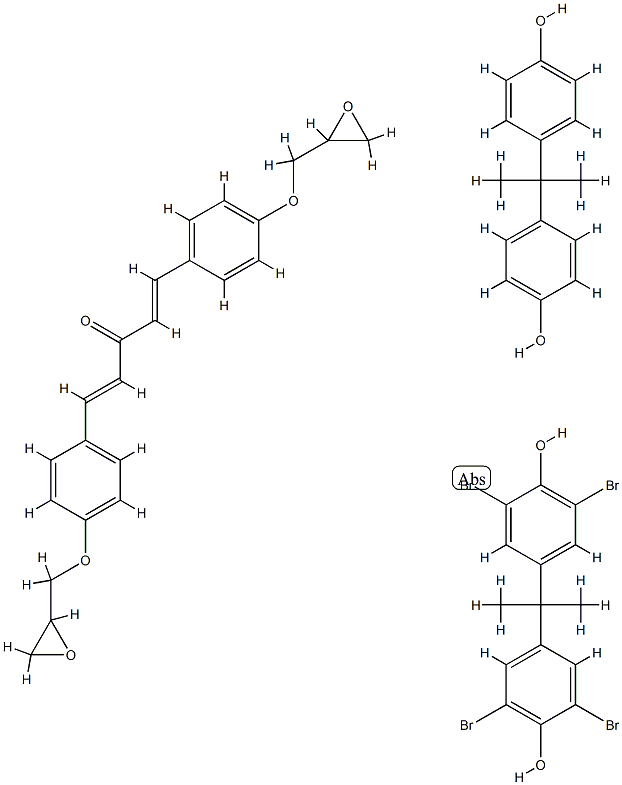 1,4-Pentadien-3-one, 1,5-bis4-(oxiranylmethoxy)phenyl-, polymer with 4,4-(1-methylethylidene)bis2,6-dibromophenol and 4,4-(1-methylethylidene)bisphenol Struktur