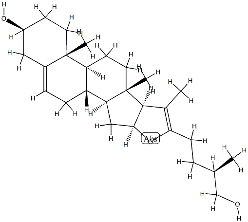 (25R)-Furosta-5,20(22)-diene-3β,26-diol Structure