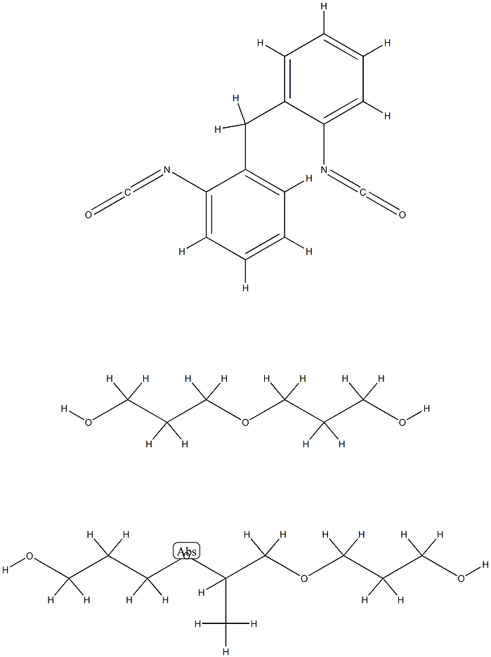 Propanol, (1-methyl-1,2-ethanediyl)bis(oxy)bis-, polymer with 1,1-methylenebisisocyanatobenzene and oxybispropanol Struktur