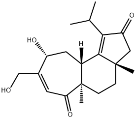 (3aS)-2,3,3a,4,5,5a,6,9,10,10aβ-デカヒドロ-9α-ヒドロキシ-8-ヒドロキシメチル-3aβ,5aα-ジメチル-1-イソプロピルシクロヘプタ[e]インデン-2,6-ジオン 化学構造式