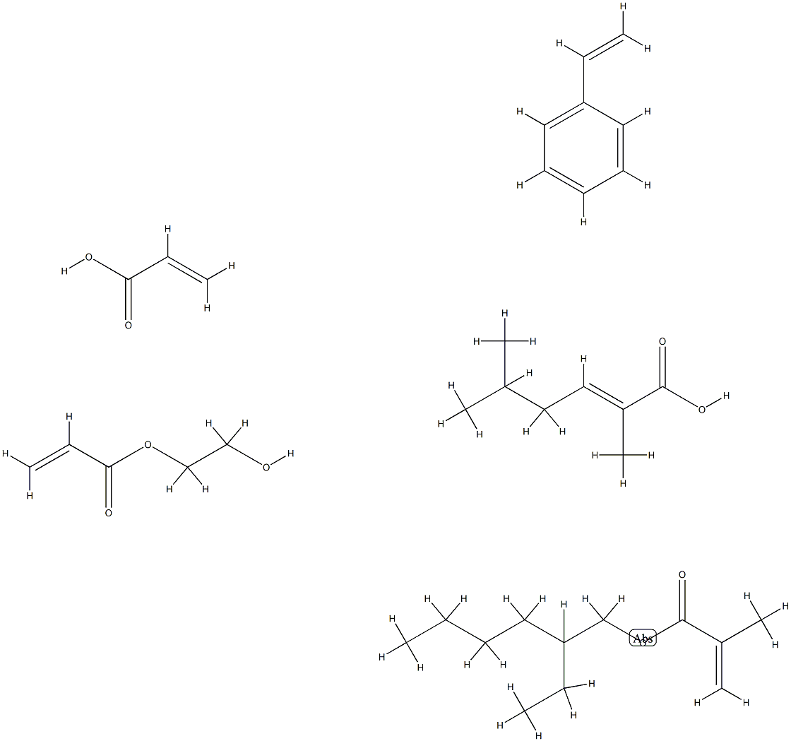 2-Propenoic acid, 2-methyl-, 2-ethylhexyl ester, polymer with ethenylbenzene, 2-hydroxyethyl 2-propenoate, 2-methylpropyl 2-methyl-2-propenoate and 2-propenoic acid Struktur
