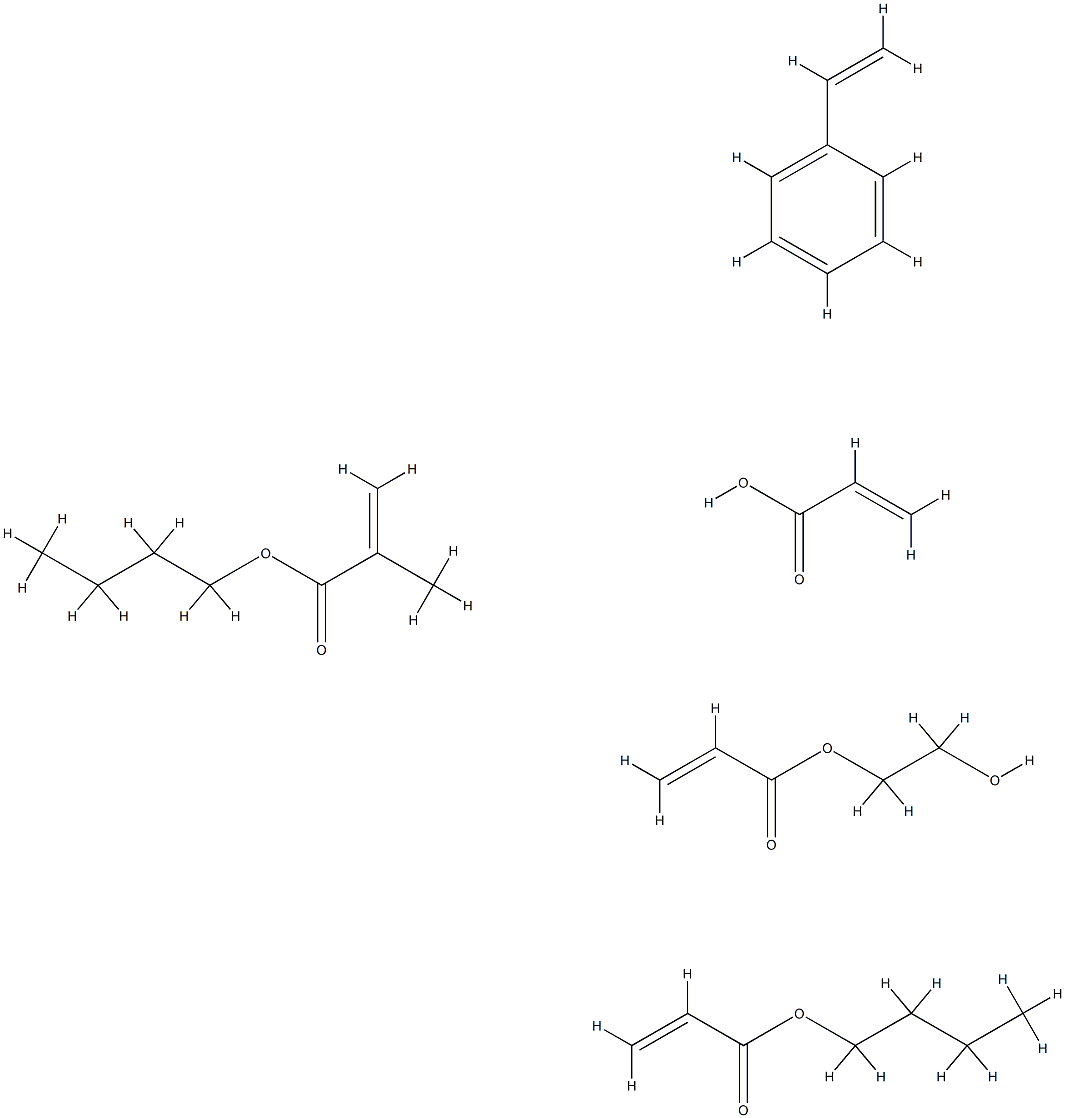 2-Propenoic acid, 2-methyl-, butyl ester, polymer with butyl 2-propenoate, ethenylbenzene, 2-hydroxyethyl 2-propenoate and 2-propenoic acid Struktur