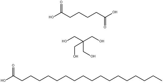 Hexanedioic acid, polymer with 2,2-bis(hydroxymethyl)-1,3-propanediol, octadecanoate Struktur