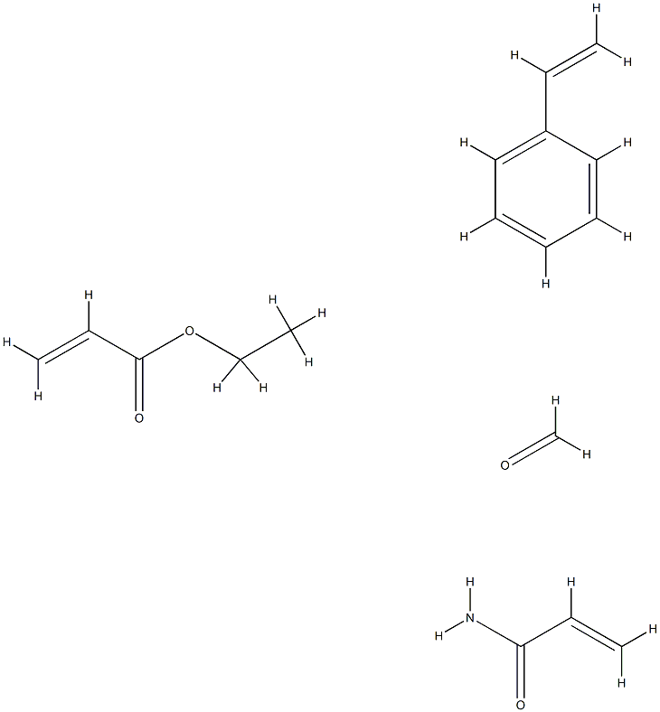 2-Propenamide, polymer with ethenylbenzene, ethyl 2-propenoate and formaldehyde, butylated Structure