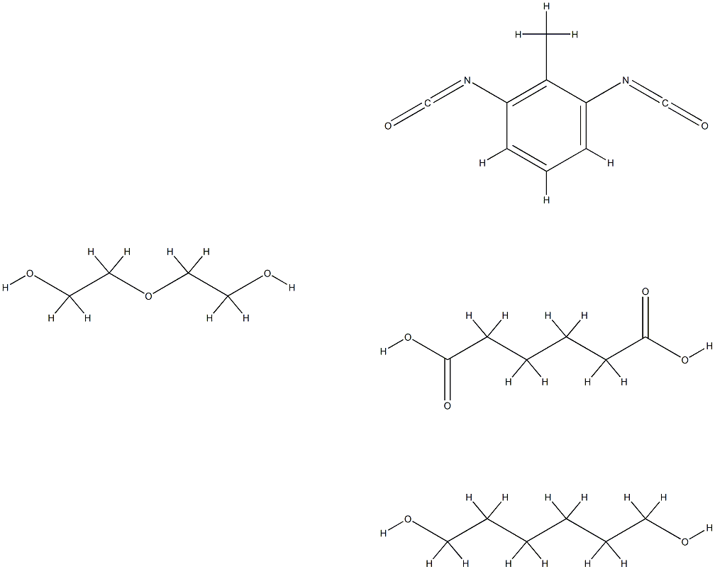 Hexanedioic acid, polymer with 1,3-diisocyanatomethylbenzene, 1,6-hexanediol and 2,2'-oxybis[ethanol] Structure