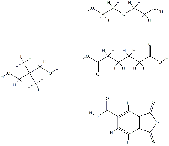 Hexanedioic acid, polymer with 1,3-dihydro-1,3-dioxo-5-isobenzofurancarboxylic acid, 2,2-dimethyl-1,3-propanediol and 2,2'-oxybis[ethanol] Struktur