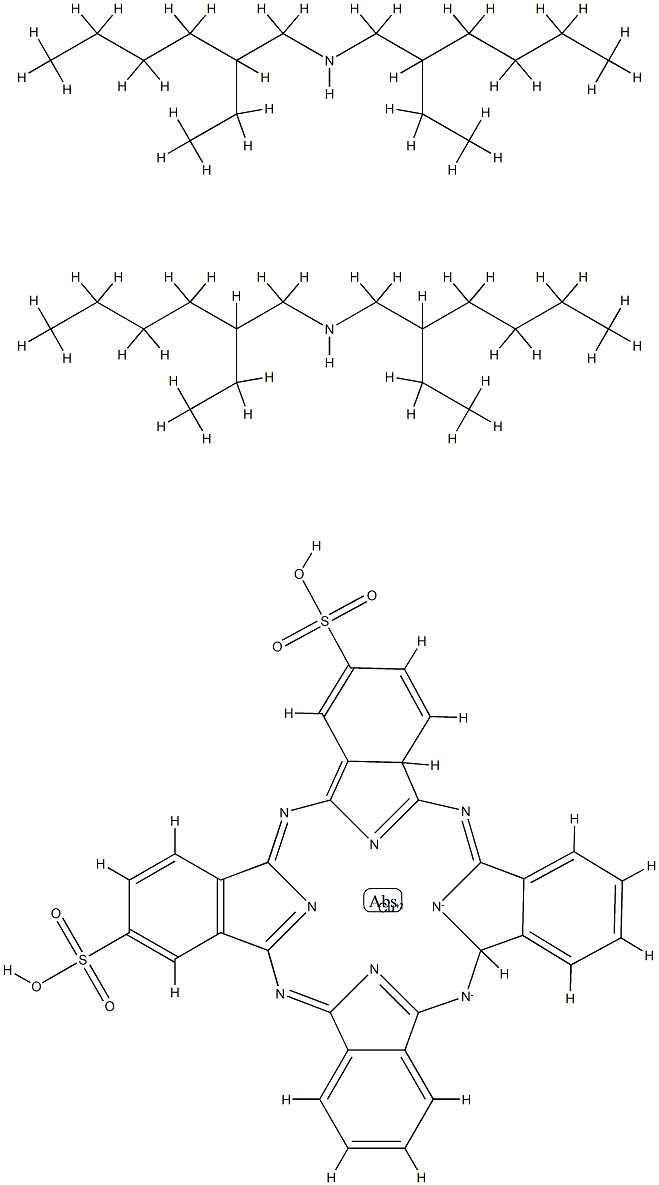 dihydrogen [29H,31H-phthalocyaninedisulphonato(4-)-N29,N30,N31,N32]cuprate(2-), compound with bis(2-ethylhexyl)amine (1:2) Struktur