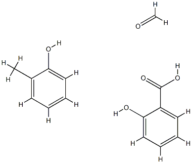 Benzoic acid, 2-hydroxy-, polymer with formaldehyde and 2-methylphenol Struktur