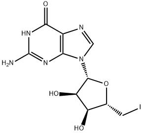 5′-デオキシ-5′-ヨードグアノシン 化学構造式