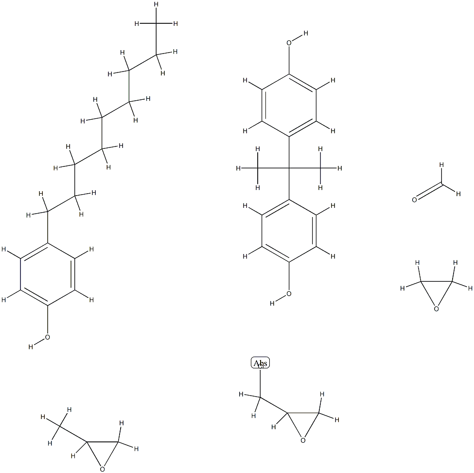 甲醛与(氯甲基)环氧乙烷、4,4'-(1-甲基亚乙基)双酚、甲基环氧乙烷、4-壬基酚和环氧乙烷的聚合物 结构式