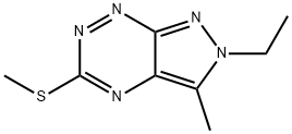 2H-Pyrazolo[4,3-e][1,2,4]triazine,2-ethyl-3-methyl-5-(methylthio)-(9CI) Struktur