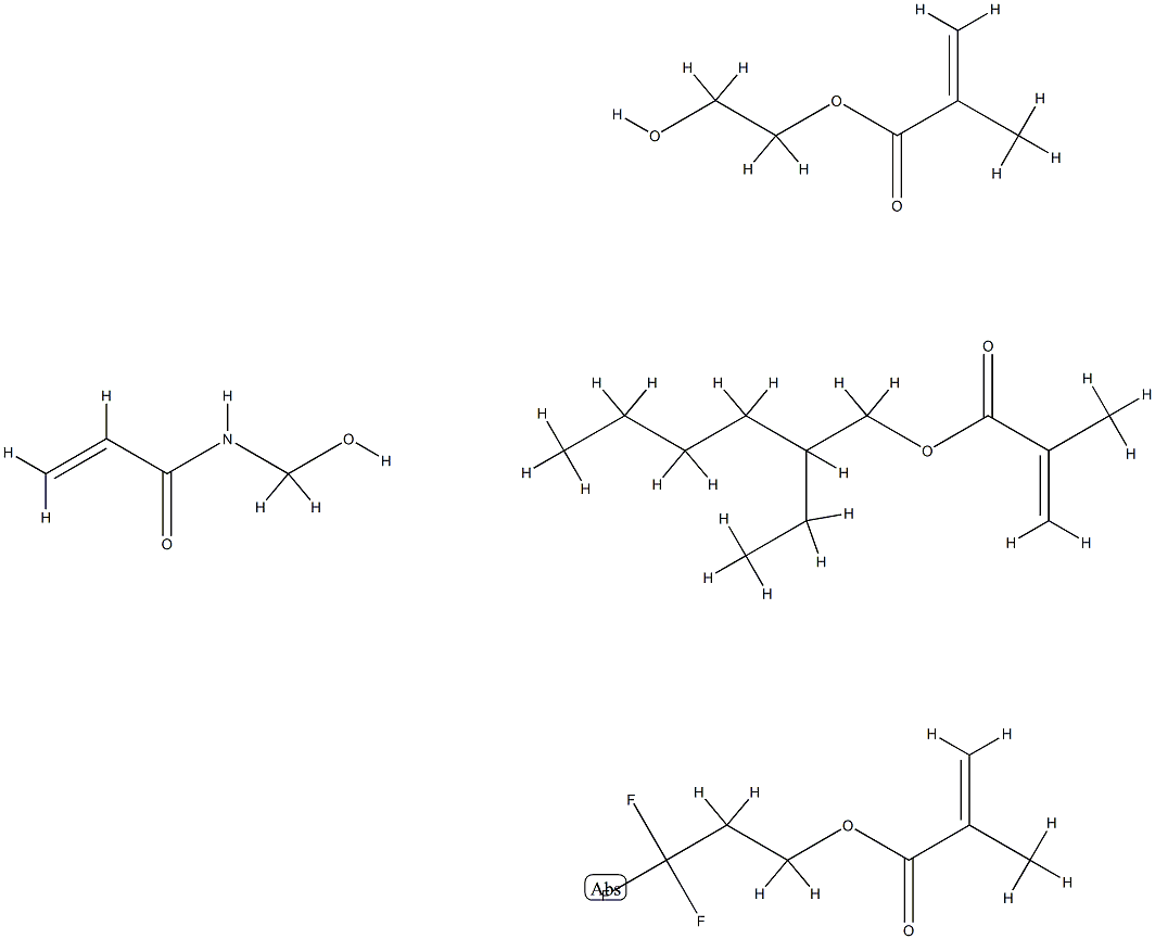 2-Propenoic acid, 2-methyl-, 2-ethylhexyl ester, polymer with α-fluoro-ω-[2- [(2-methyl-1-oxo-2-propenyl)oxy]ethyl]poly(difluoromethylene ), 2-hydroxyethyl 2-methyl-2-propenoate and N-(hydroxymethyl)-2-propenamide 结构式