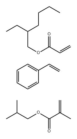 2-Propenoic acid, 2-methyl-, 2-methylpropyl ester, polymer with ethenylbenzene and 2-ethylhexyl 2-propenoate Struktur