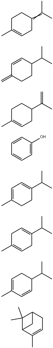 Phenol, polymer with 3-methylene-6-(1-methylethyl)cyclohexene, 1-methyl-4-(1-methylethenyl)cyclohexene, 1-methyl-4-(1-methylethyl)-1,3-cyclohexadiene, 1-methyl-4-(1-methylethyl)-1,4-cyclohexadiene, 2-methyl-5-(1-methylethyl)-1,3-cyclohexadiene, 1-methyl-4 Structure