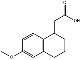 2-(6-methoxy-1,2,3,4-tetrahydronaphthalen-1-yl)acetic acid Struktur