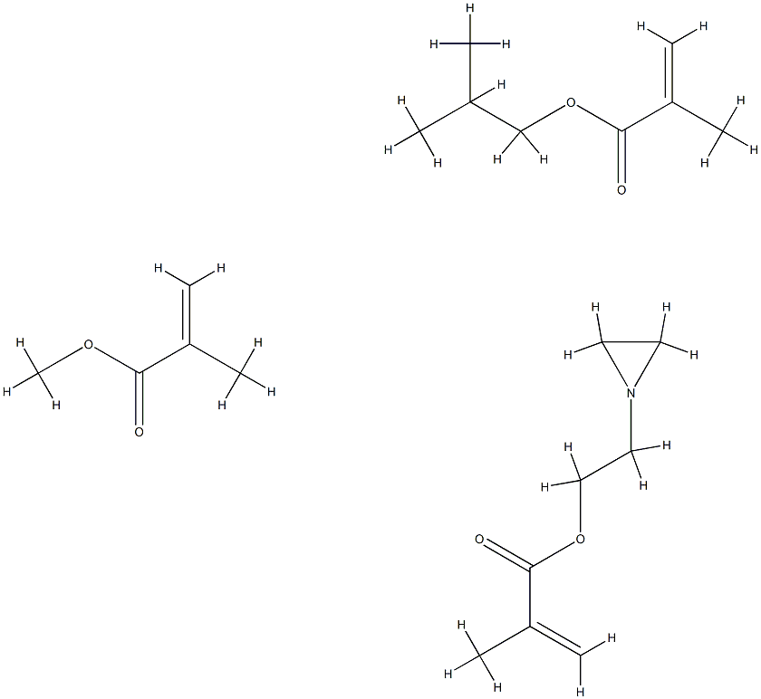 2-Propenoic acid, 2-methyl-, 2-(1-aziridinyl)ethyl ester, polymer with methyl 2-methyl-2-propenoate and 2-methylpropyl 2-methyl-2-propenoate Struktur