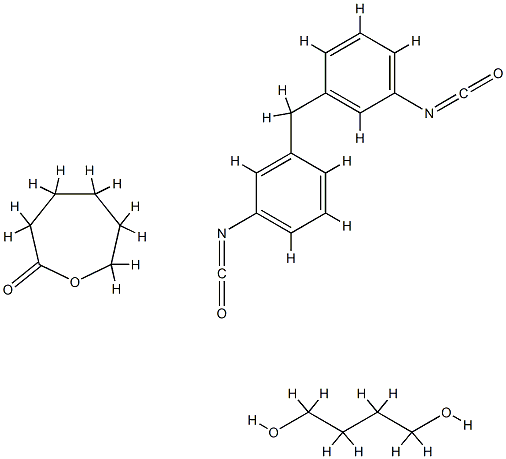 2-Oxepanone, polymer with 1,4-butanediol and 1,1-methylenebisisocyanatobenzene Struktur