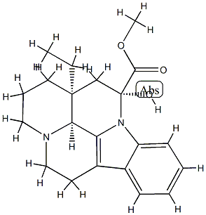 methyl (3alpha,14alpha,16alpha)-14,15-dihydro-14-hydroxyeburnamenine-14-carboxylate Struktur