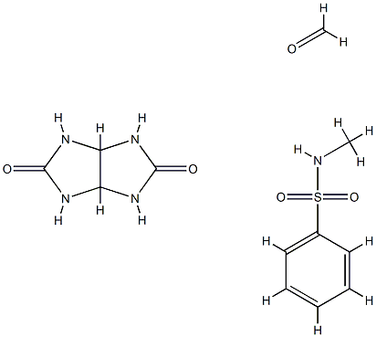 Benzenesulfonamide, ar-methyl-, polymer with formaldehyde and tetrahydroimidazo4,5-dimidazole-2,5(1H,3H)-dione 化学構造式