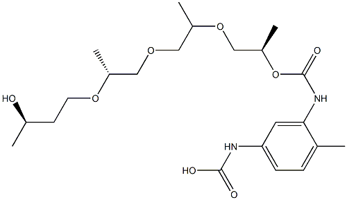 1,3-丁二醇与Α-丁基-Ω-羟基聚[氧(甲基-1,2-亚乙基)]和1,3-二异氰酸根合甲苯的聚合物 Α-丁基-Ω-羟基聚[氧(甲基-1,2-亚乙基)]、1,3-丁二醇、1,3-二异氰酸根合甲苯的聚合物, 68400-67-9, 结构式