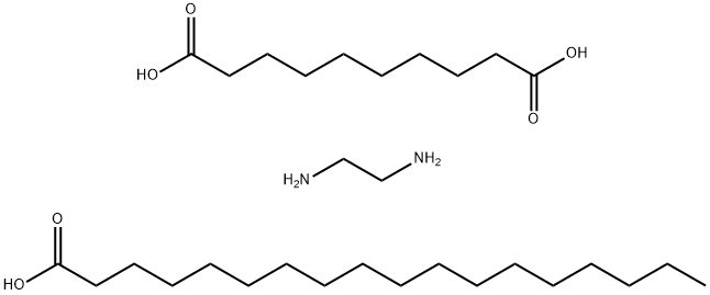 Decanedioic acid, polymer with 1,2-ethanediamine, octadecanoate Struktur