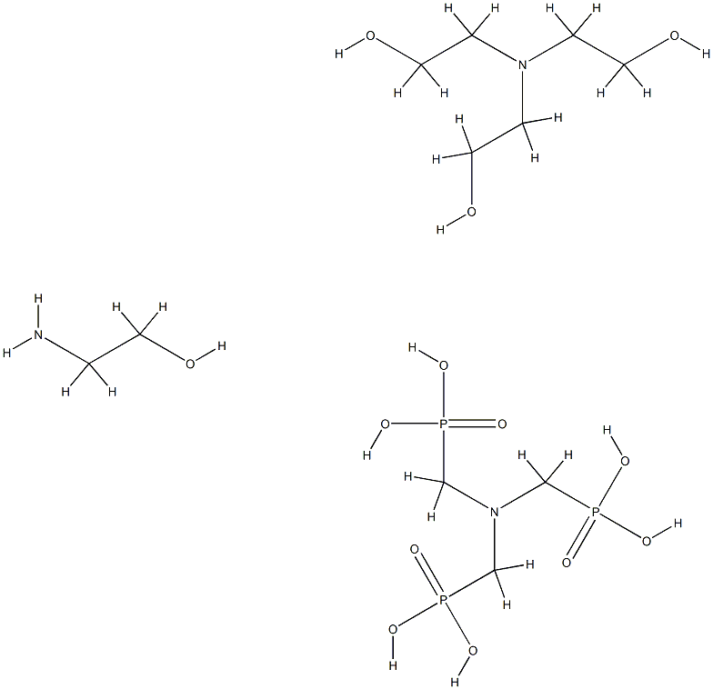 [ニトリロトリス(メチレン)]トリスホスホン酸/2-アミノエタノール/2,2',2''-ニトリロトリス[エタノール],(1:x:x) 化学構造式