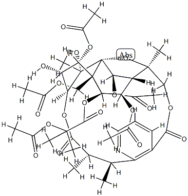 8α-Acetoxy-2-O,9-O-dideacetyl-9-O-(2-acetoxy-2-methylpropionyl)-8-deoxoevonine Struktur