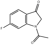 1-Acetyl-6-fluoro-1,2-dihydro-indol-3-one Struktur