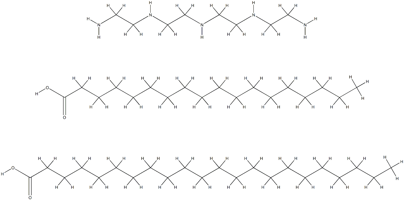 Behenic acid, stearic acid, tetraethylene pentamide docosanoic acid, reaction products with stearic acidand Struktur