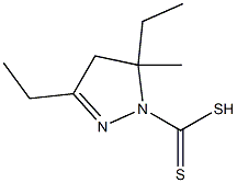 1H-Pyrazole-1-carbodithioicacid,3,5-diethyl-4,5-dihydro-5-methyl-(9CI),684643-31-0,结构式