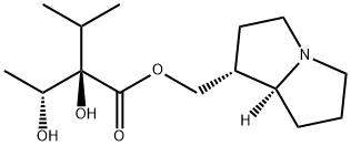 (2R,3R)-2,3-ジヒドロキシ-2-イソプロピルブタン酸[(1R,7aS)-ヘキサヒドロ-1H-ピロリザイン-1-イル]メチル 化学構造式