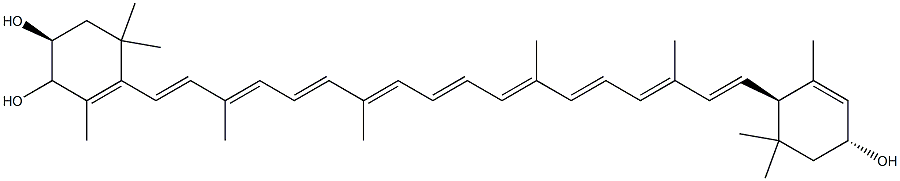 (3S,3'R)-β,ε-カロテン-3,3',4-トリオール 化学構造式