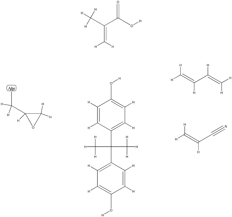 2-Propenoic acid, 2-methyl-, polymer with 1,3-butadiene, (chloromethyl)oxirane, 4,4-(1-methylethylidene)bisphenol and 2-propenenitrile Struktur