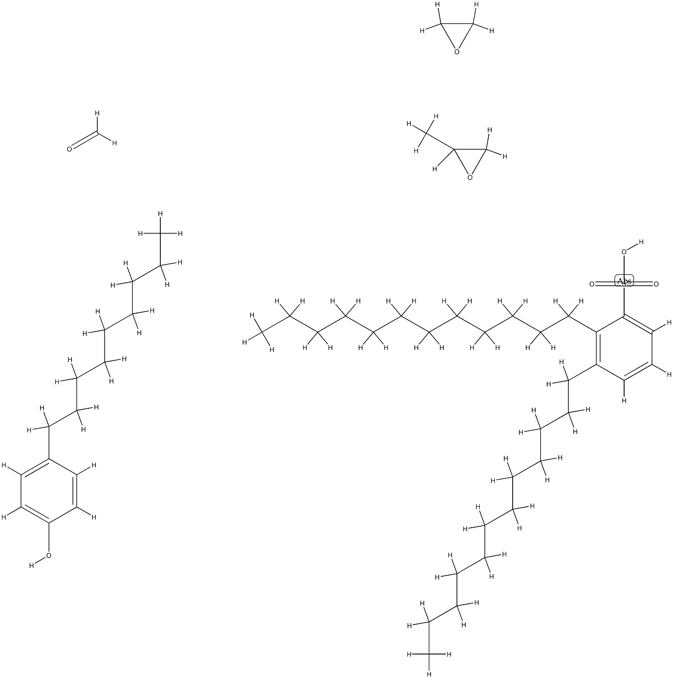Formaldehyde, polymer with methyloxirane, 4-nonylphenol and oxirane, didodecylbenzenesulfonate Struktur
