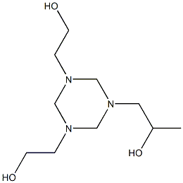 α-メチル-1,3,5-トリアジン-1,3,5(2H,4H,6H)-トリエタノール 化学構造式