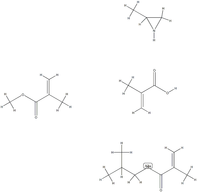 2-Propenoic acid, 2-methyl-, polymer with 2-methylaziridine, methyl 2-methyl-2-propenoate and 2-methylpropyl 2-methyl-2-propenoate Structure