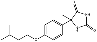 5-(p-isopentoxyphenyl)-5-methyl-hydantoi Struktur