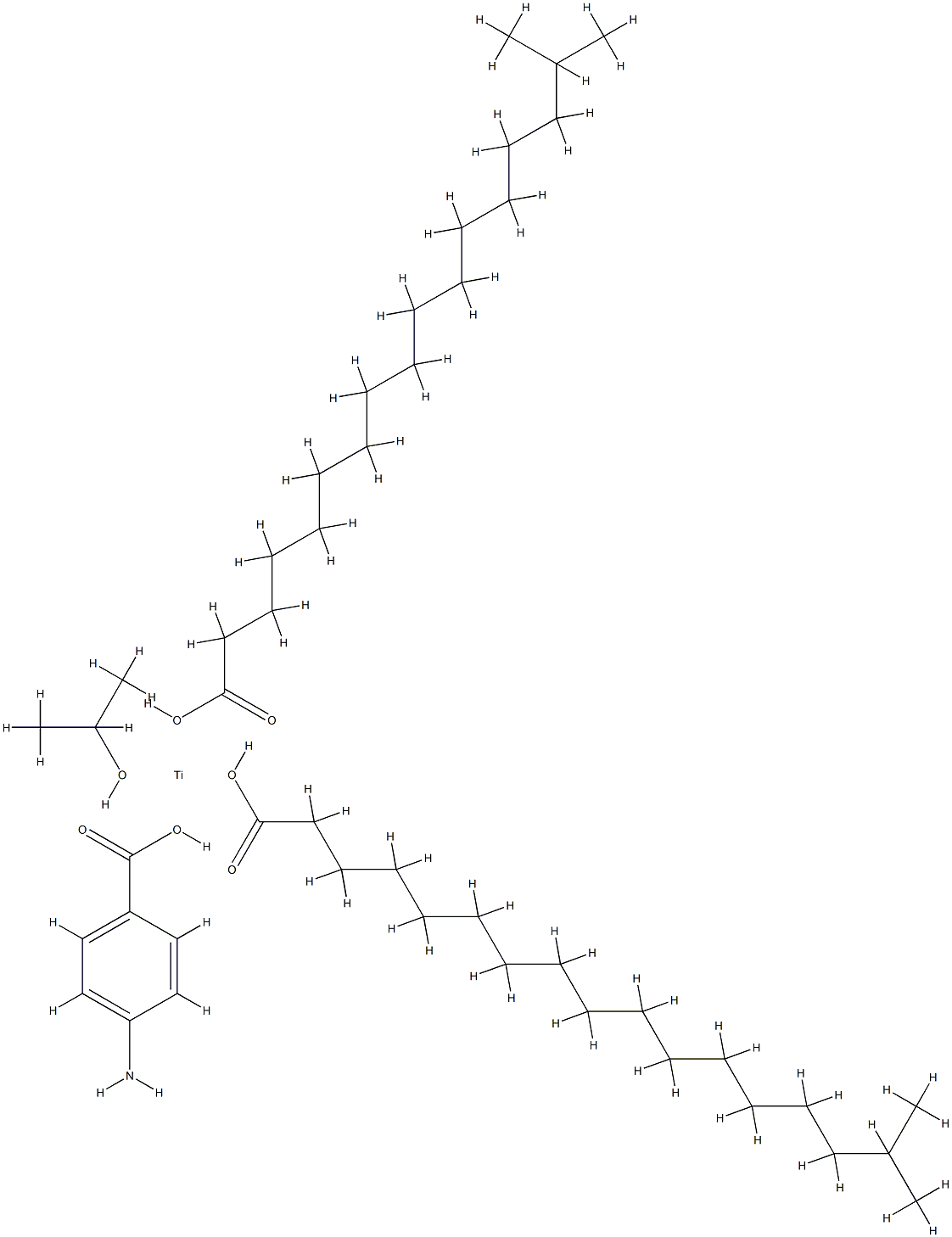 (4-aminobenzoato-O)bis(isooctadecanoato-O)(propan-2-olato)titanium,68524-91-4,结构式
