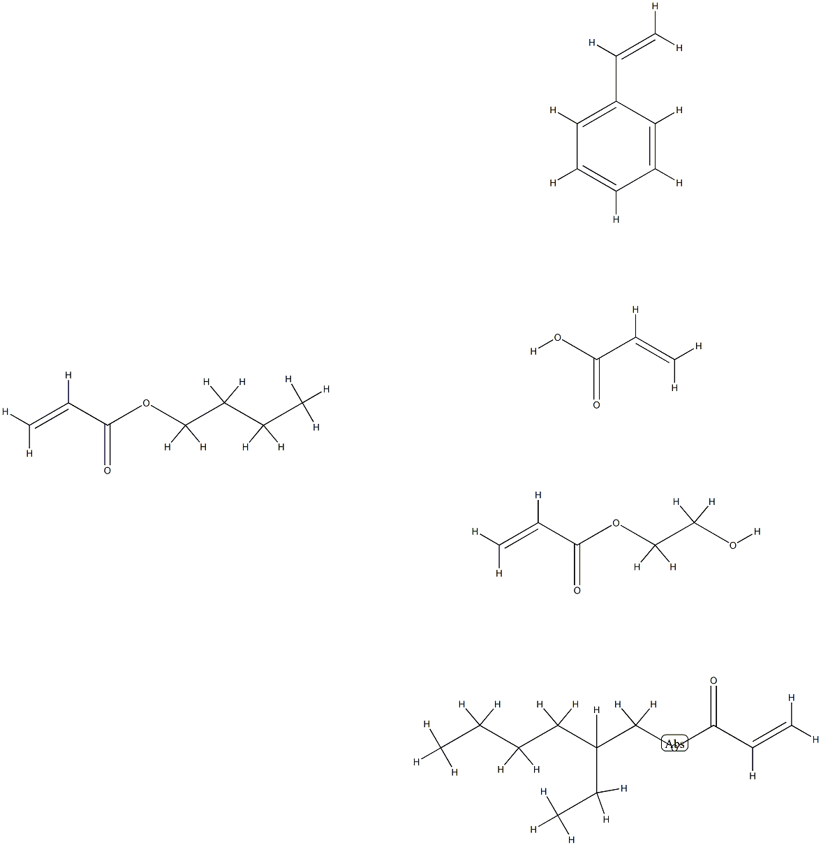 68527-36-6 2-Propenoic acid, polymer with butyl 2-propenoate, ethenylbenzene, 2-ethylhexyl 2-propenoate and 2-hydroxyethyl 2-propenoate