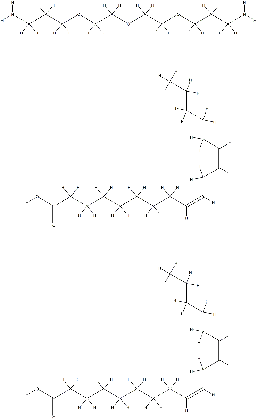 9,12-Octadecadienoic acid (9Z,12Z)-, dimer, polymer with 3,3-oxybis(2,1-ethanediyloxy)bis1-propanamine Structure