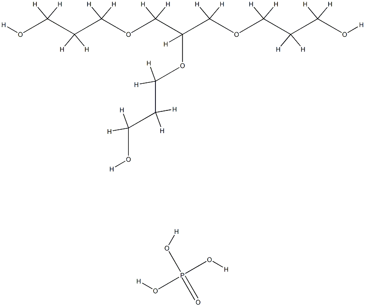 Phosphoric acid, polymer with α,α',α''- 1,2,3-propanetriyltris[ω-hydroxypoly[oxy(methyl -1,2-ethanediyl)]] Struktur