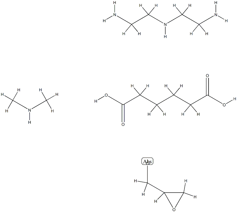 己二酸与N-(2-胺乙基)-1,2-乙二胺的聚合物与二甲胺和环氧氯丙烷的反应产物, 68583-79-9, 结构式
