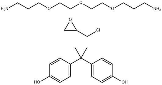 Phenol, 4,4'-(1-methylethylidene)bis-, polymer with (chloromethyl)oxirane, reaction products with 3,3'-[oxybis(2,1-ethanediyloxy)]bis[1-propanamine] Struktur