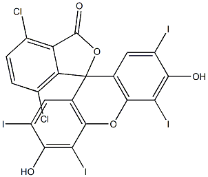 Spiro[isobenzofuran-1(3H),9'-[9H]xanthen]-3- one,4,7-dichloro-3',6'-dihydroxy-2',4',5',7'- tetraiodo- Structure